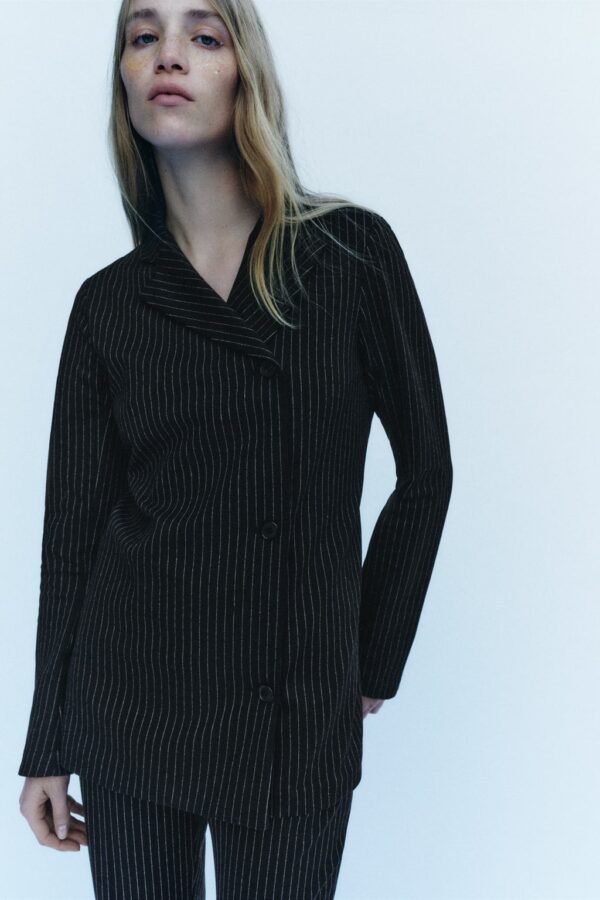 ZW COLLECTION DOUBLE-BREASTED PINSTRIPE BLAZER - Image 3