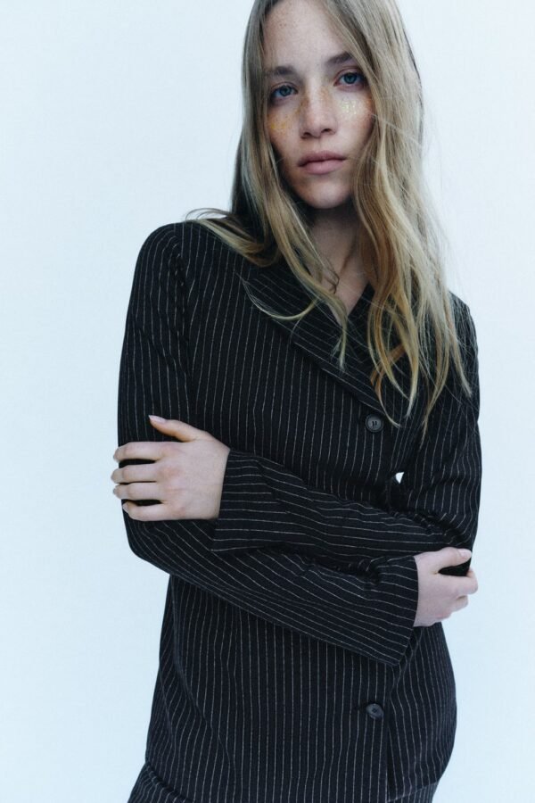 ZW COLLECTION DOUBLE-BREASTED PINSTRIPE BLAZER - Image 4