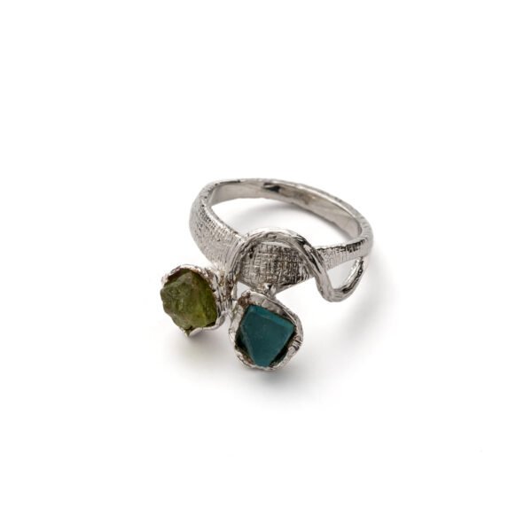 Peridot and Apatite Ring