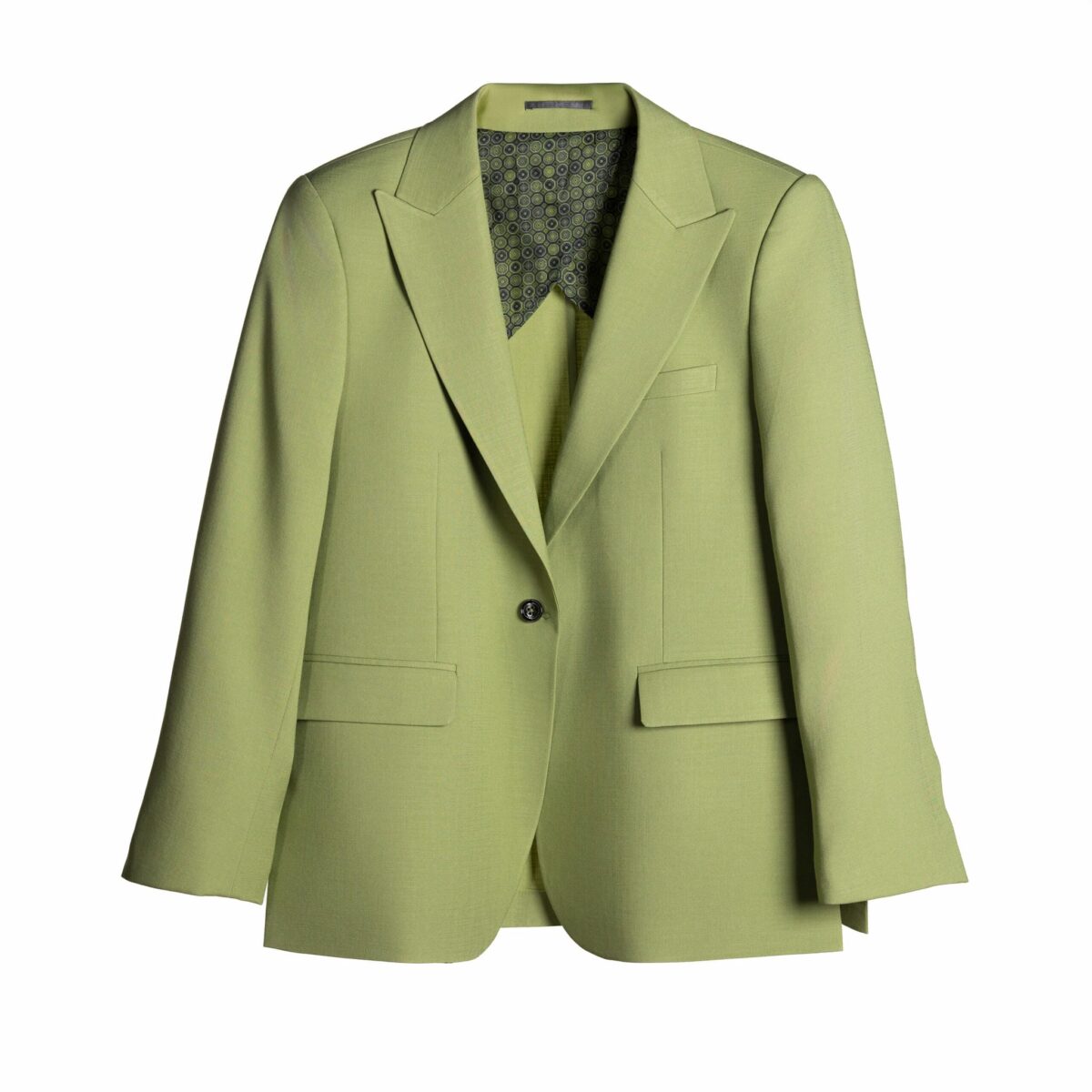 Classic Spring Olive Linen Blazer - Image 4