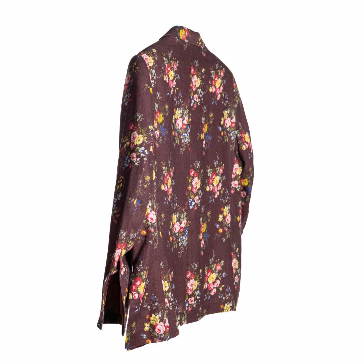 Classic Maroon Floral Linen Blazer - Image 6
