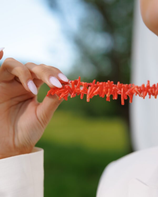 Natural Coral Stone Necklace - Image 3