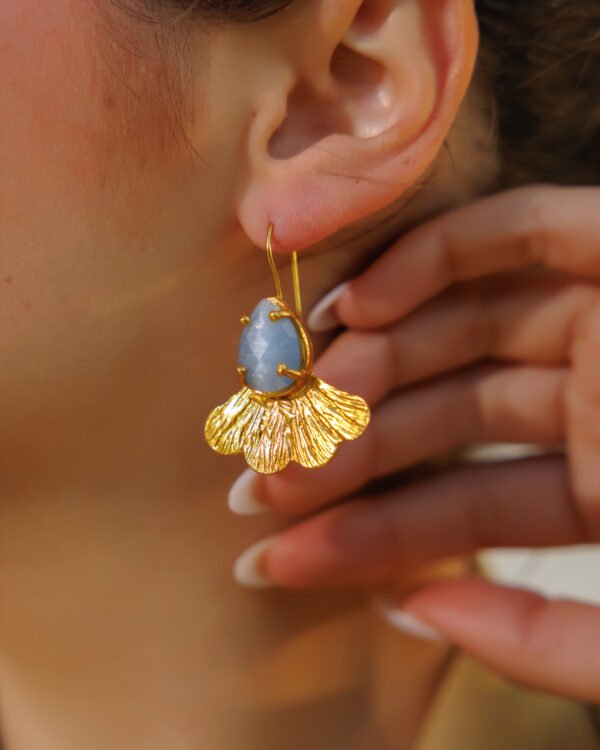 Turqoise Blue Butterfly Earrings - Image 2