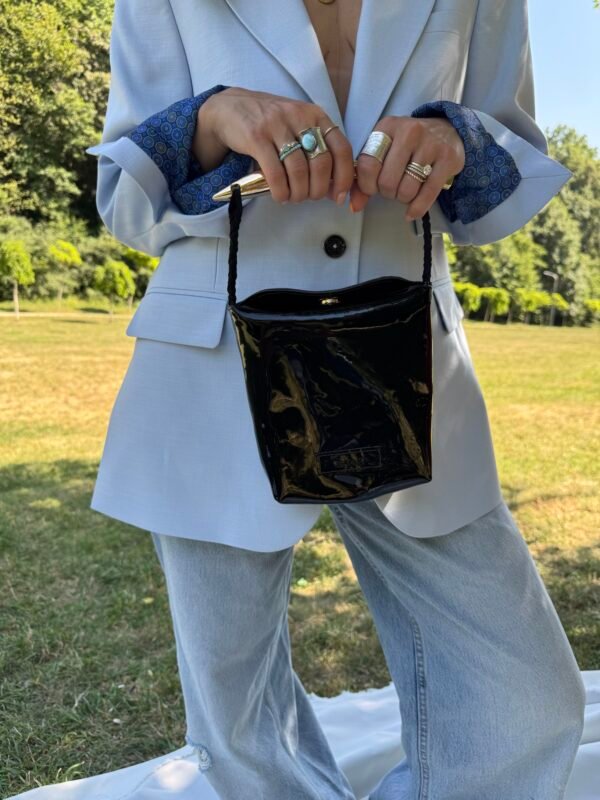 Patent Leather Bucket Bag - Image 2