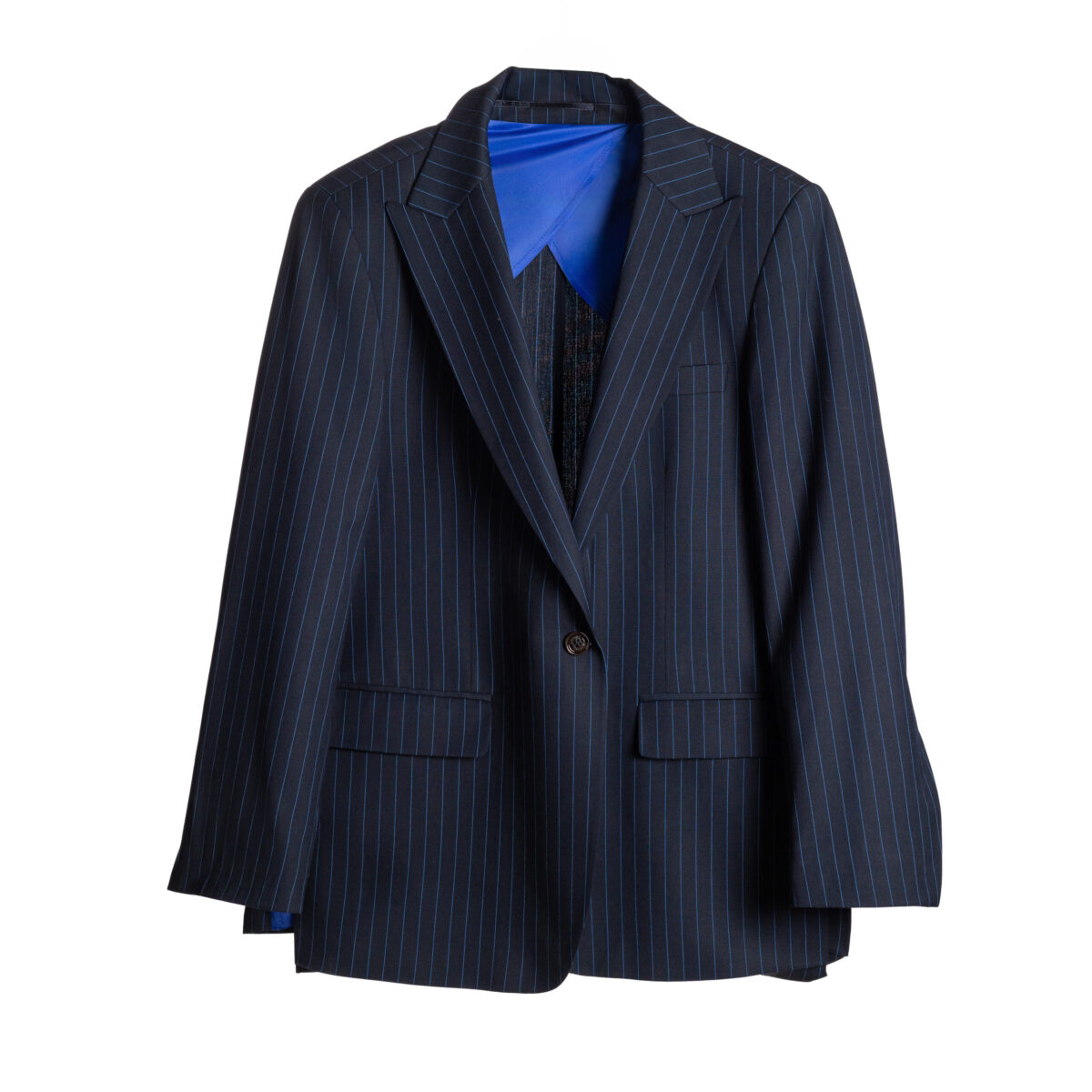 Classic Midnight Striped Wool Blazer - Image 5