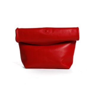Nori - Red leather roll clutch