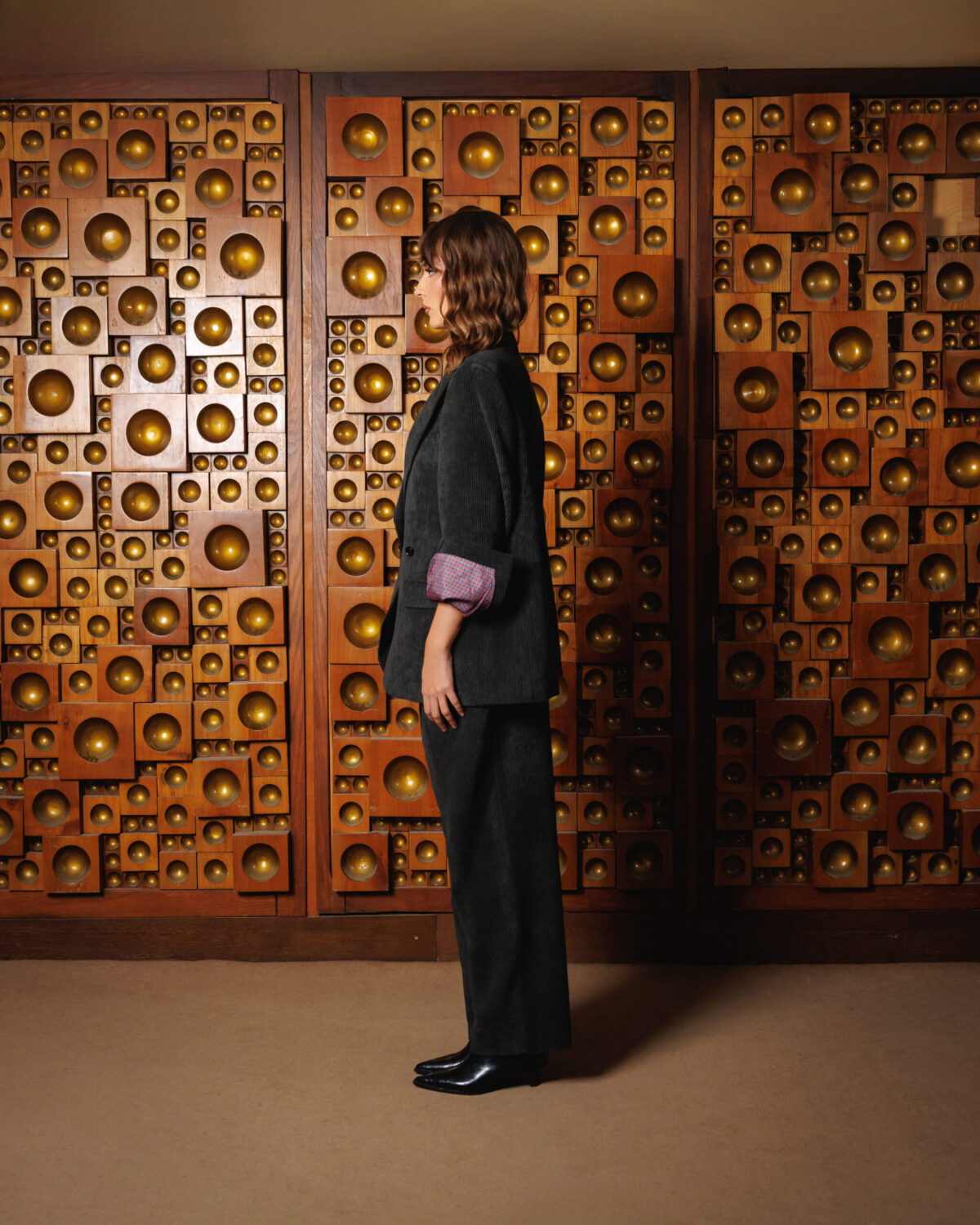 Black Olive Corduroy Matching Set - Image 4
