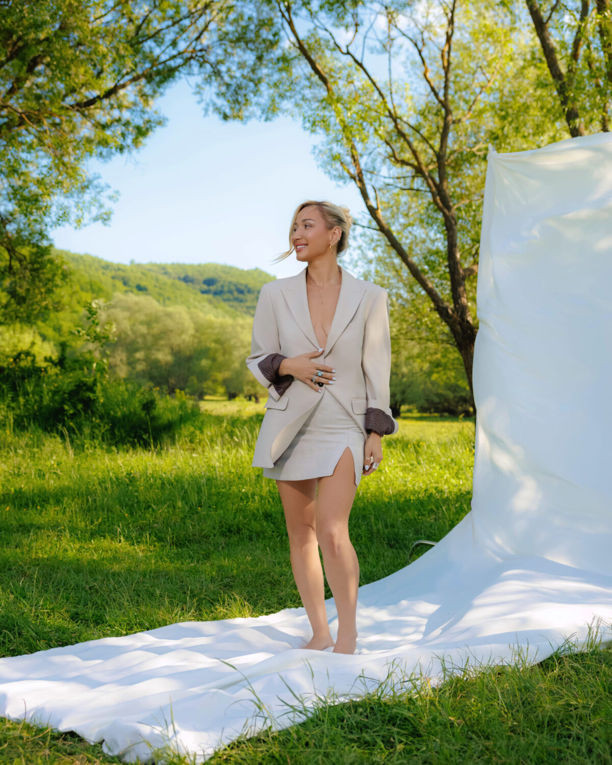Beige Linen Skirt Set - Image 6