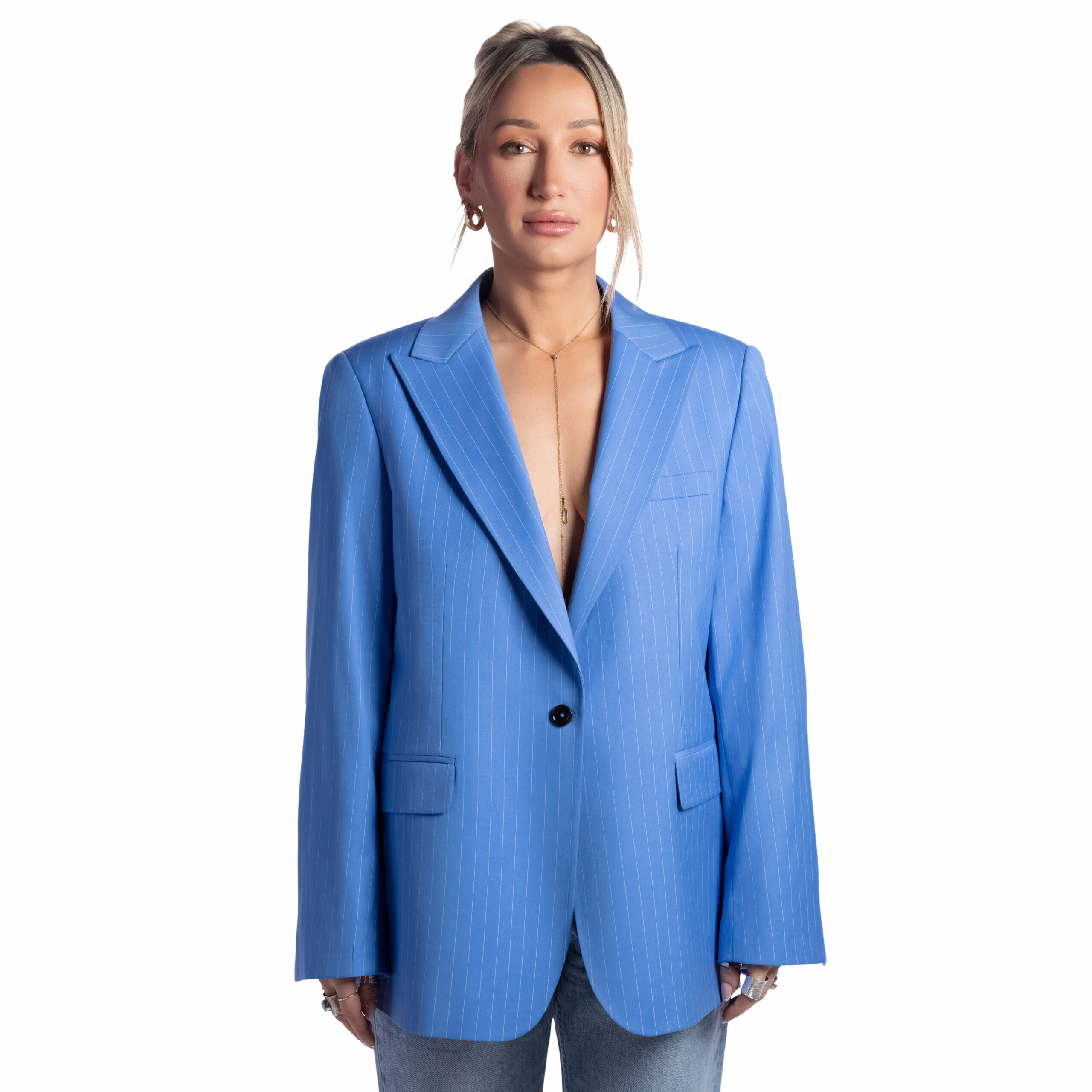 Meraki0112-scaled-1 Classic Electric Blue Wool Blazer - Image 1