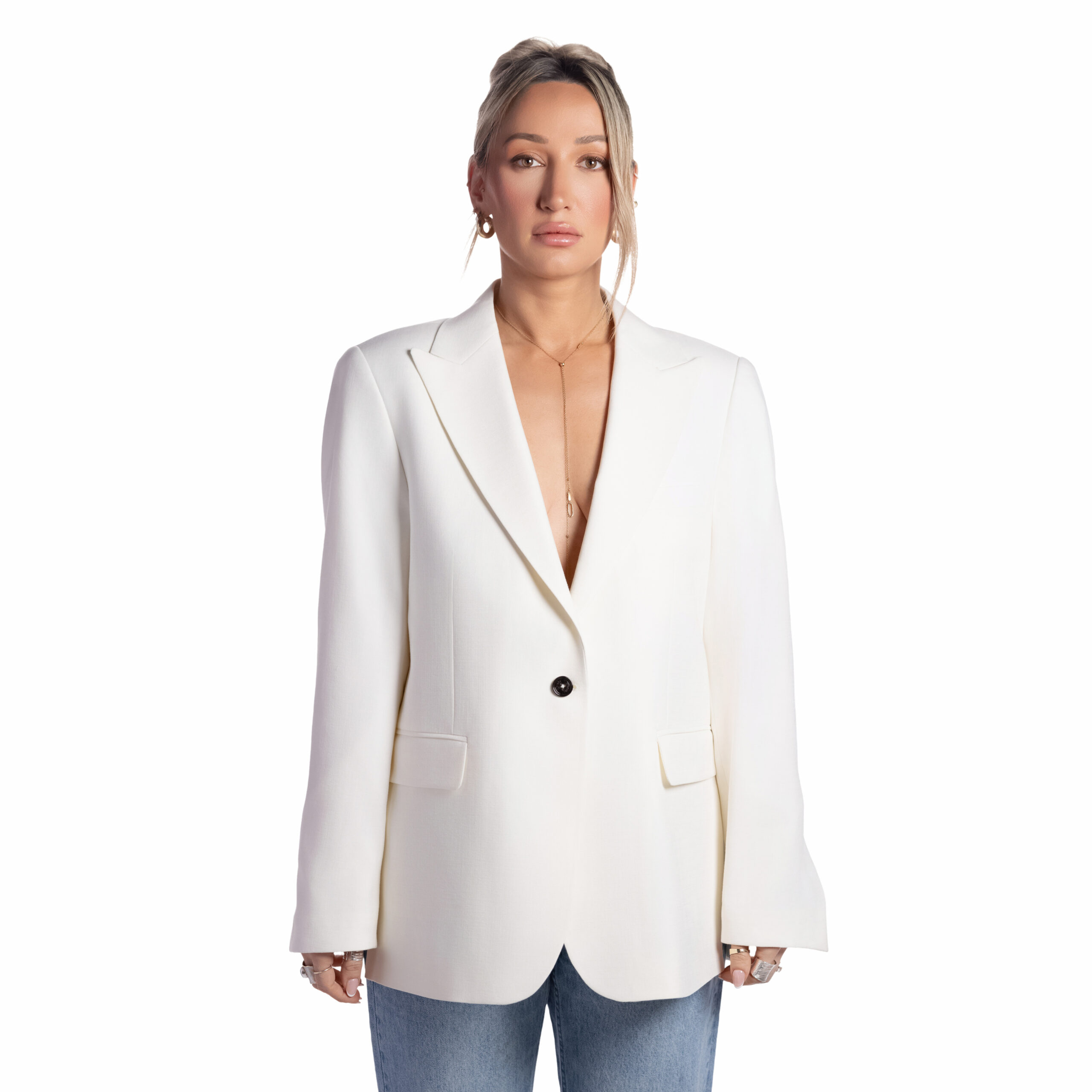 Meraki0124-scaled-1 Classic White Cloud Linen Blazer - Image 1