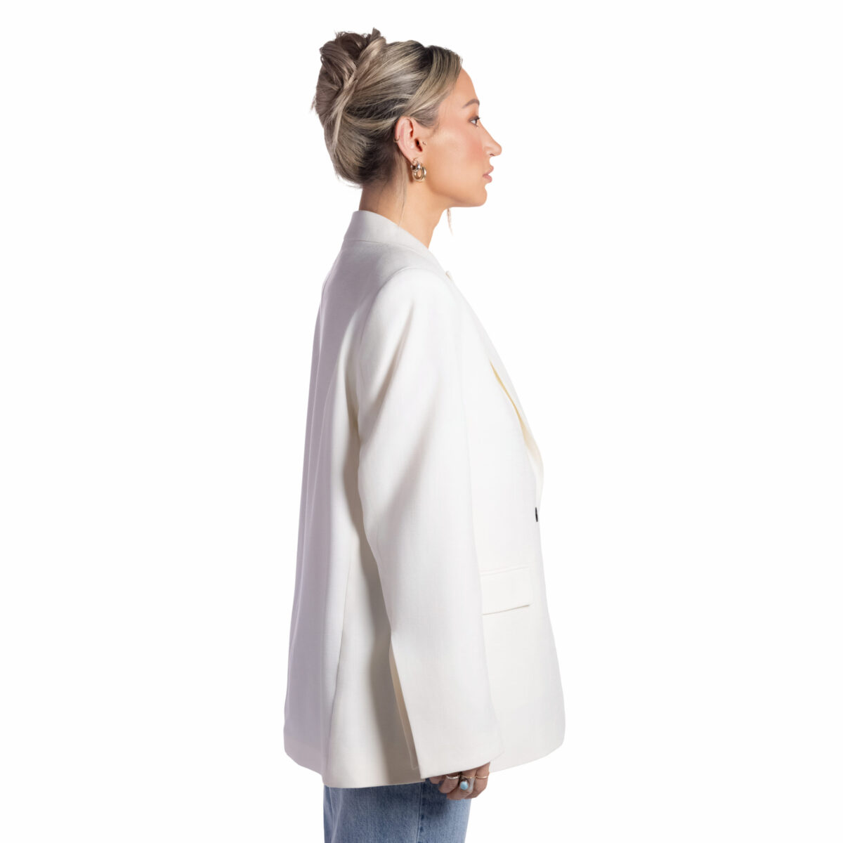 Classic White Cloud Linen Blazer - Image 2