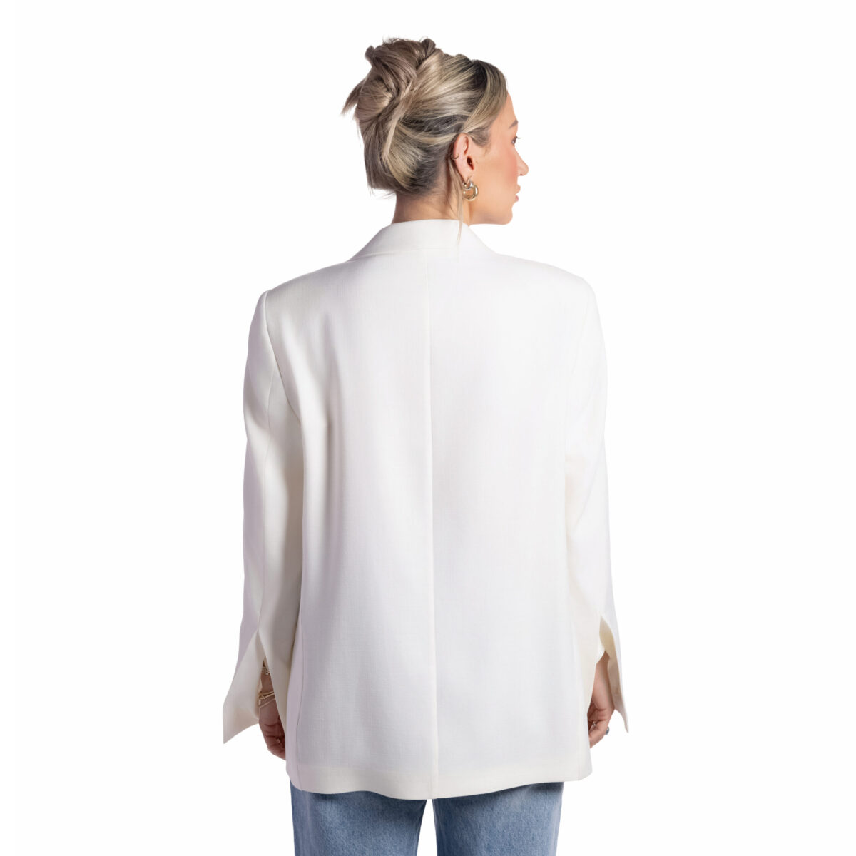 Classic White Cloud Linen Blazer - Image 3