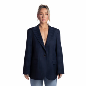 Classic Midnight Striped Wool Blazer