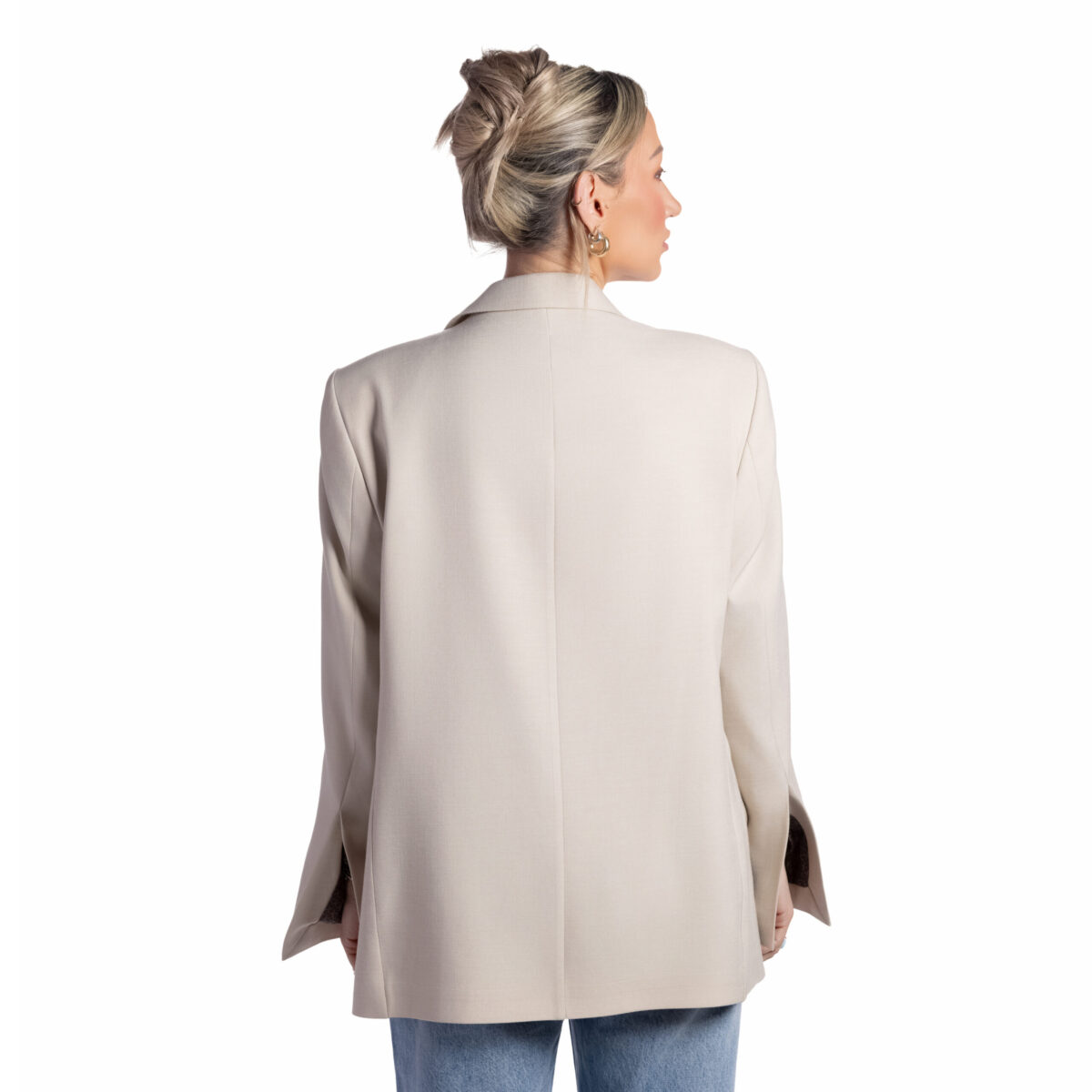 Classic Beige Linen Blazer - Image 3