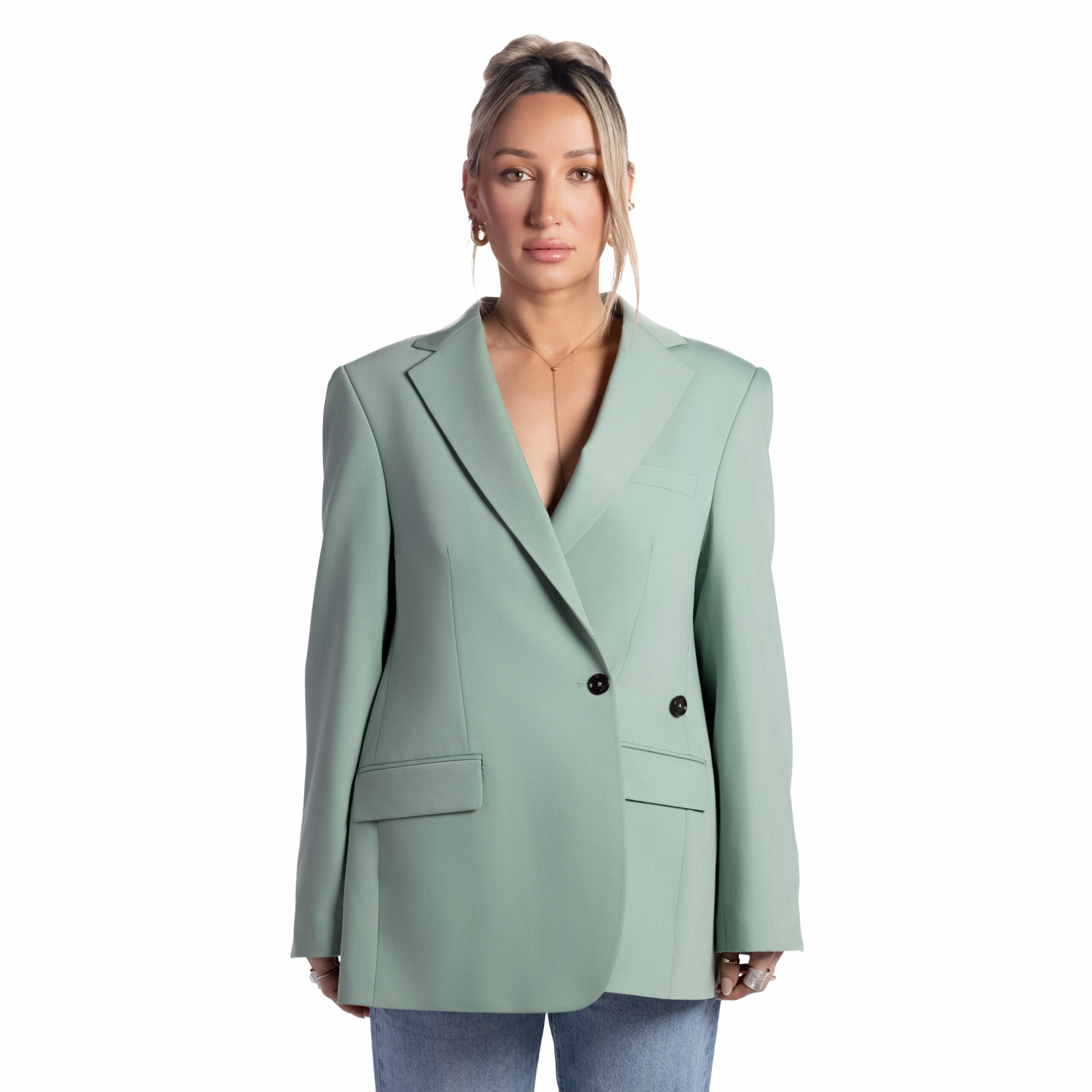 Meraki0141-scaled-1 Pistachio Green Wool Blazer - Image 1
