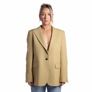 Classic Golden Moss Linen Blazer
