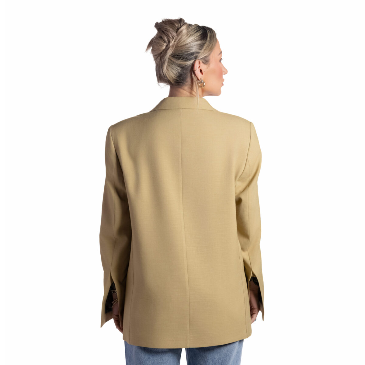 Classic Golden Moss Linen Blazer - Image 3