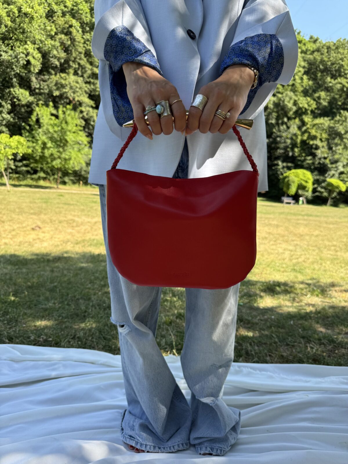Patent Leather Bucket Bag - Image 2