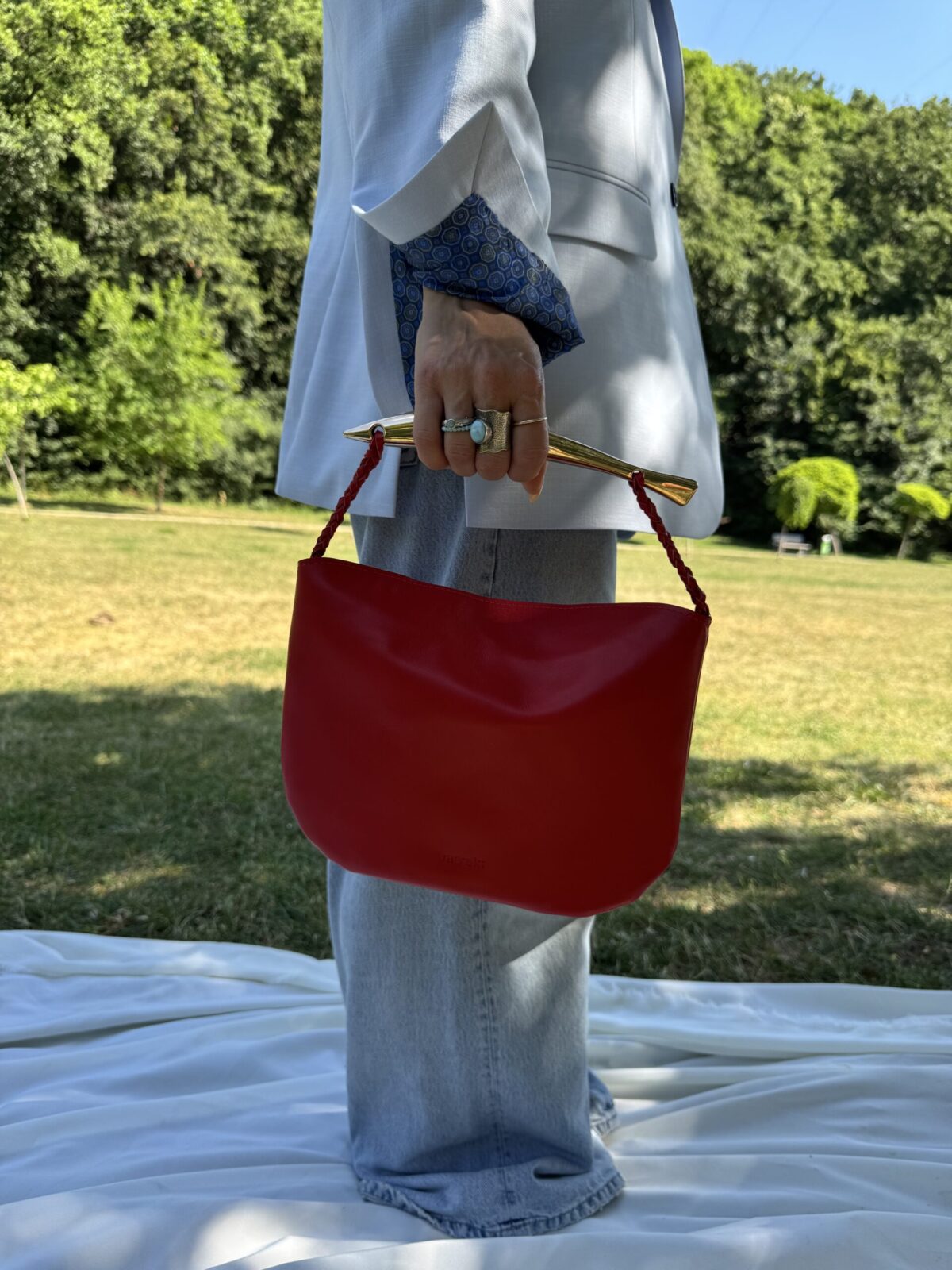 Patent Leather Bucket Bag - Image 3