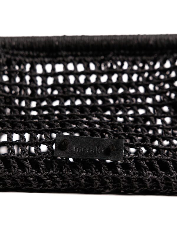 Cloud Raffia Clutch – Black