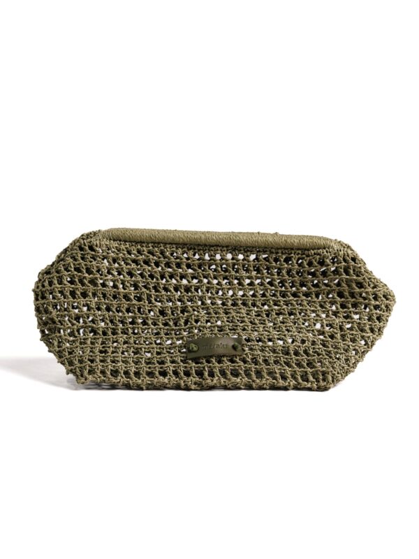 Cloud Raffia Clutch – Olive Green