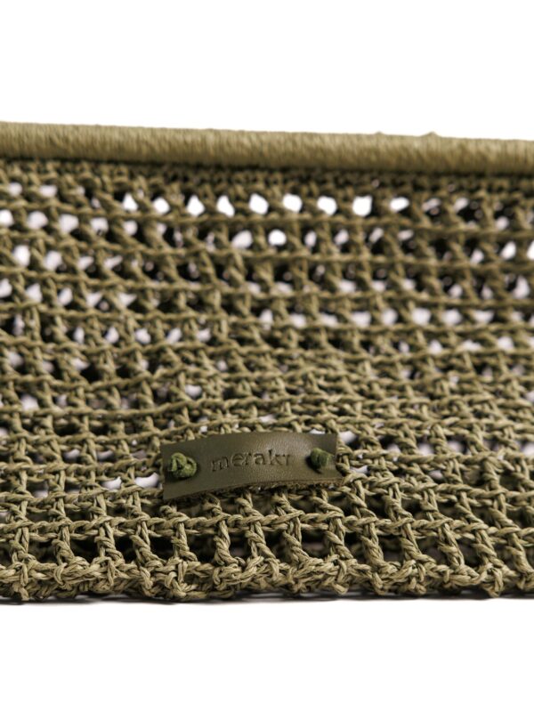 Cloud Raffia Clutch – Olive Green