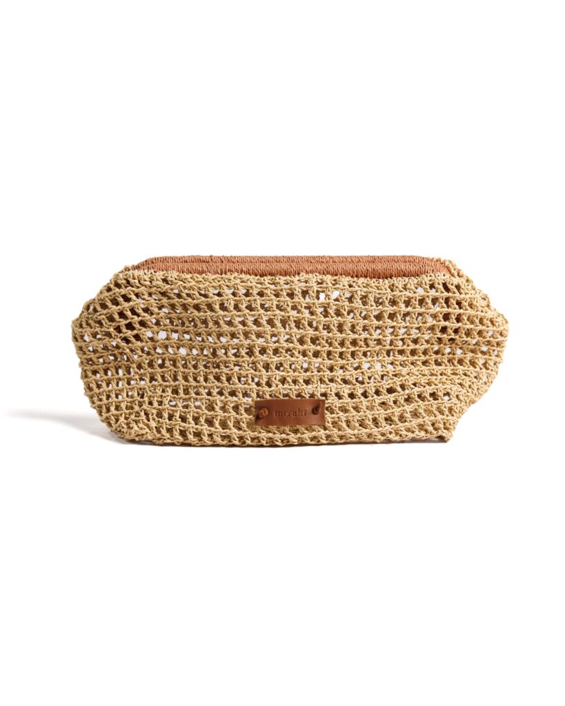 Cloud Raffia Clutch – Natural