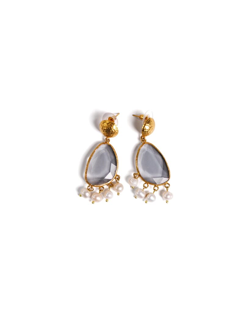 Grey Labradorite Drop Earrings