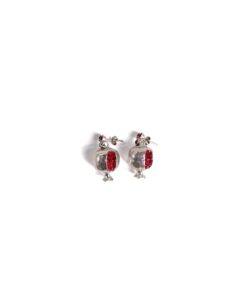 Red Garnet Silver Earrings