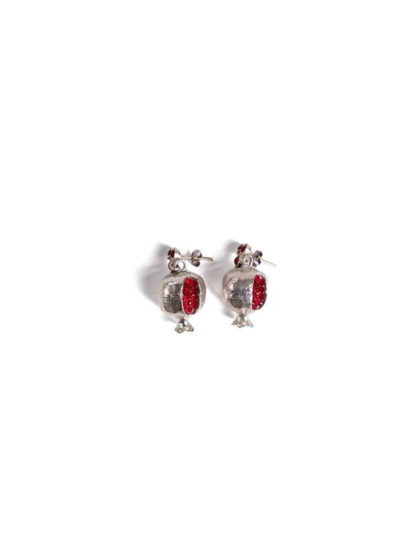 Red Garnet Silver Earrings