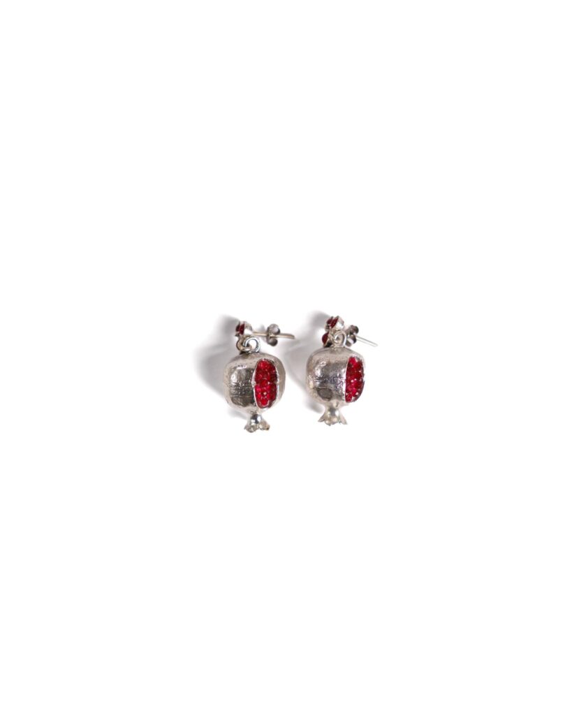 Red Garnet Silver Earrings
