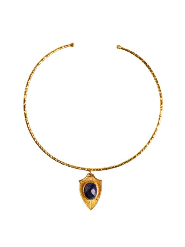 Shield Collar, Sapphire Blue