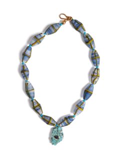 Blue Bead Necklace with Turquoise