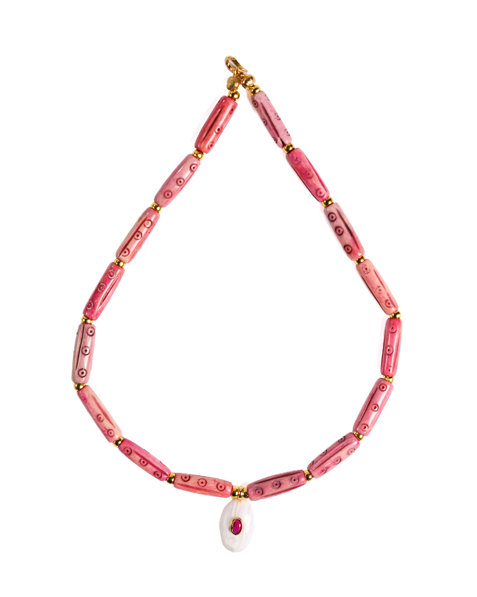 BR__9158 Pink Bead Necklace