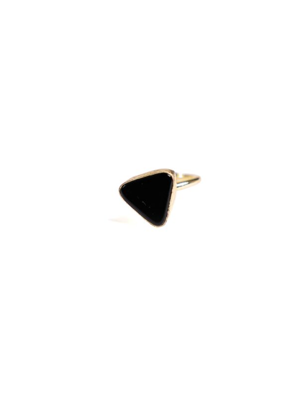 Black Onyx Triangle Ring