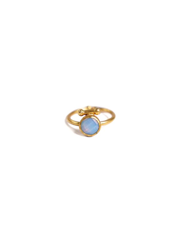 Blue Moonstone Bar Ring