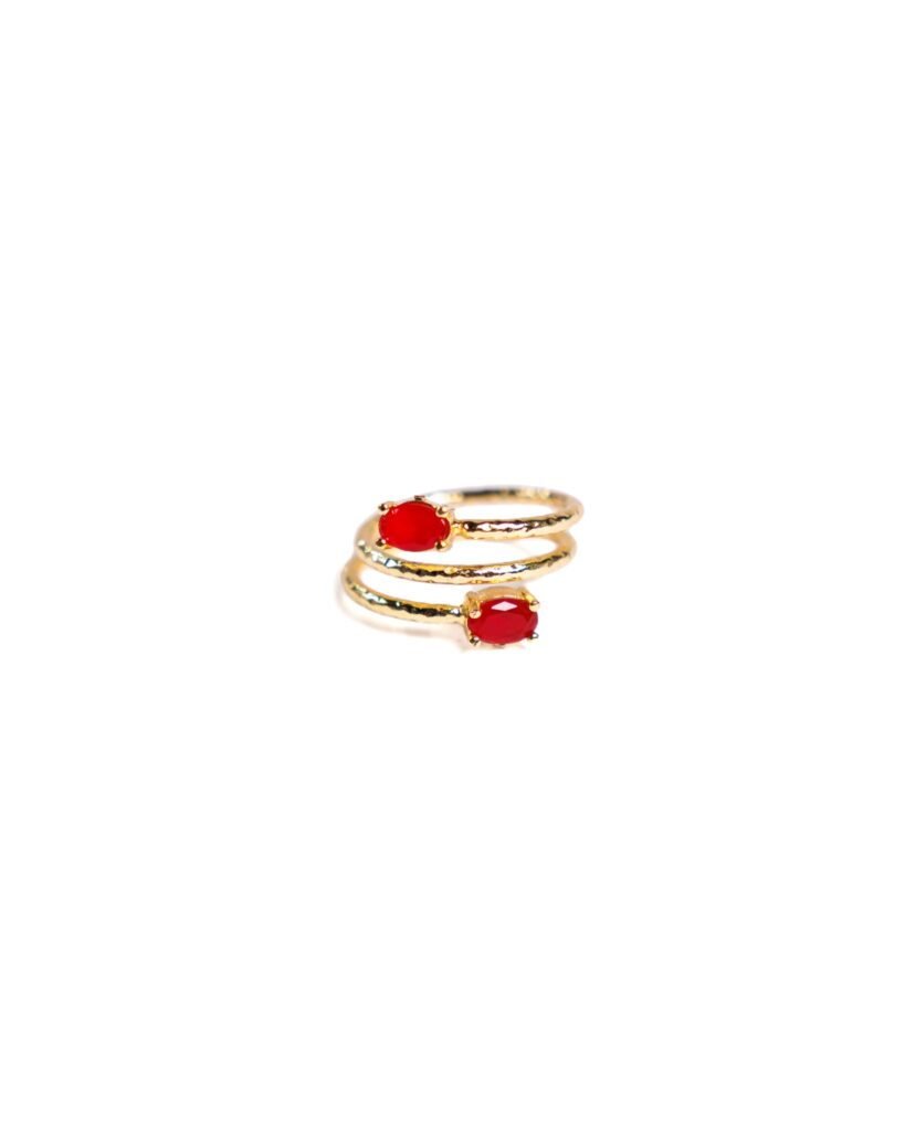 Red Double Spiral Ring