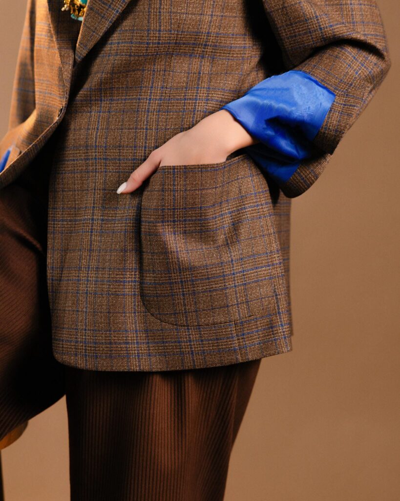 Checkered Big Pocket Blazer