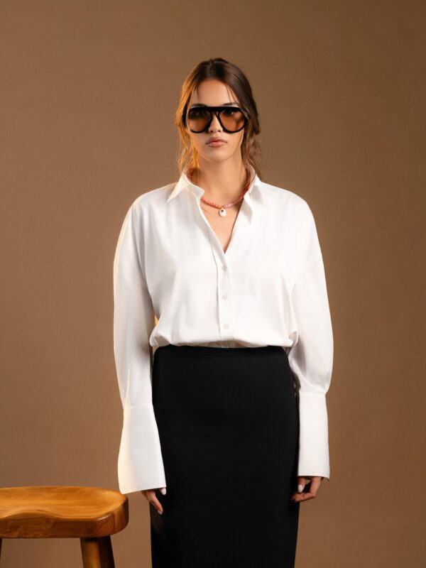 Classic Bell Sleeve Shirt, White