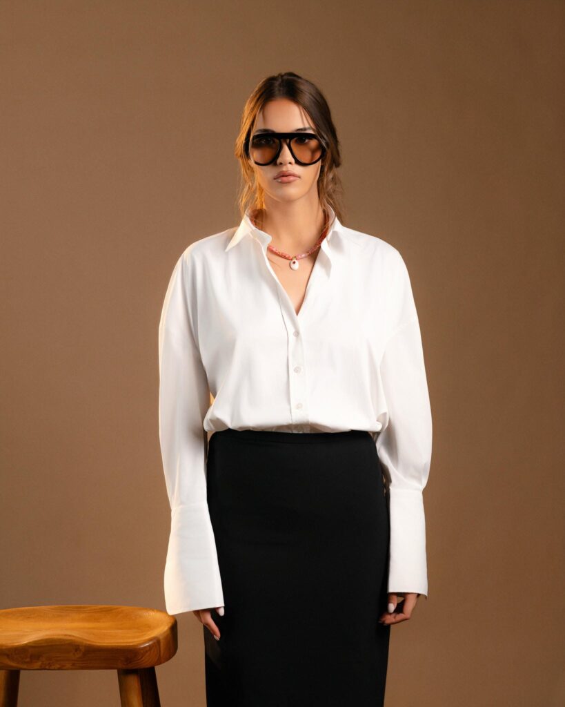 Classic Bell Sleeve Shirt, White