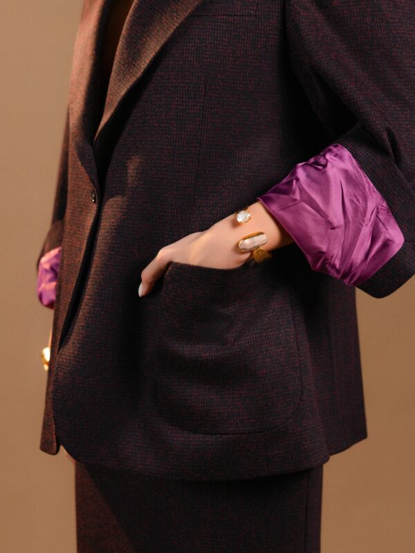 Burgundy Checkered Blazer