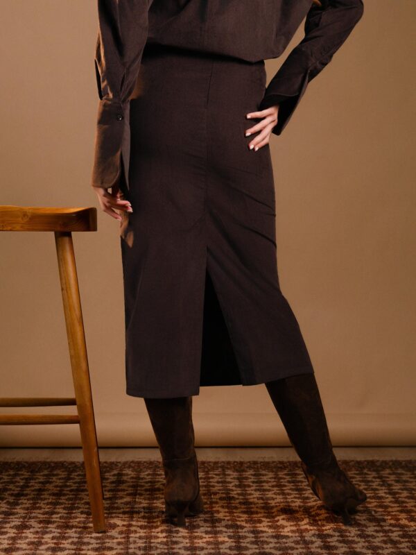 Chocolate Brown Corduroy Skirt